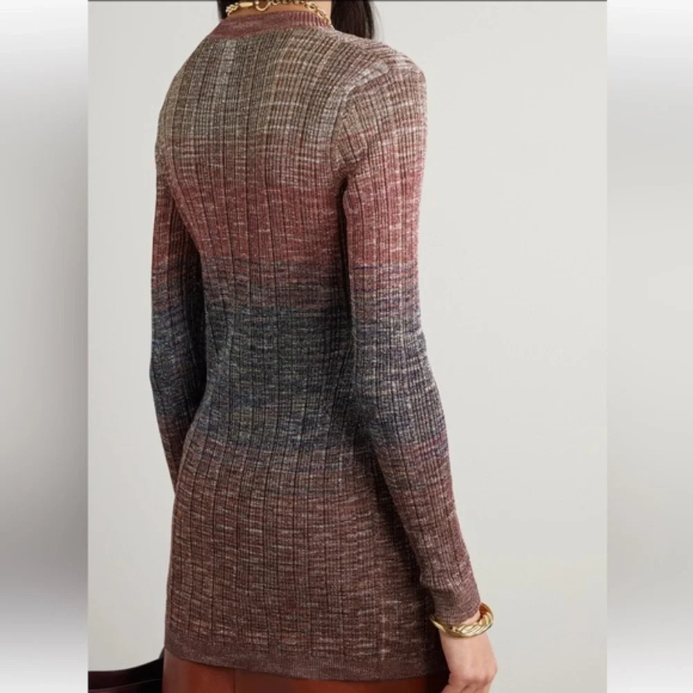 MISSONI Degradé Metallic Crochet Knit Cardigan in‎ Red, Sz XS
